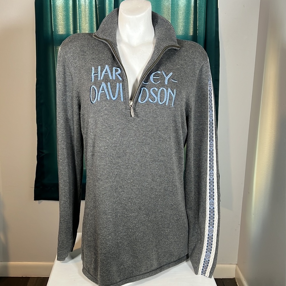 Harley-Davidson Gray V-Neck Sweater